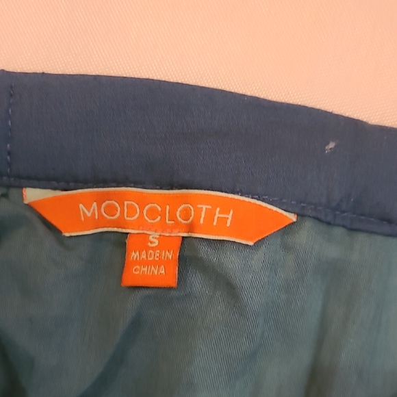 Modcloth Ocean Adventure Blue Midi Skirt-Sz-S - Picture 3 of 10